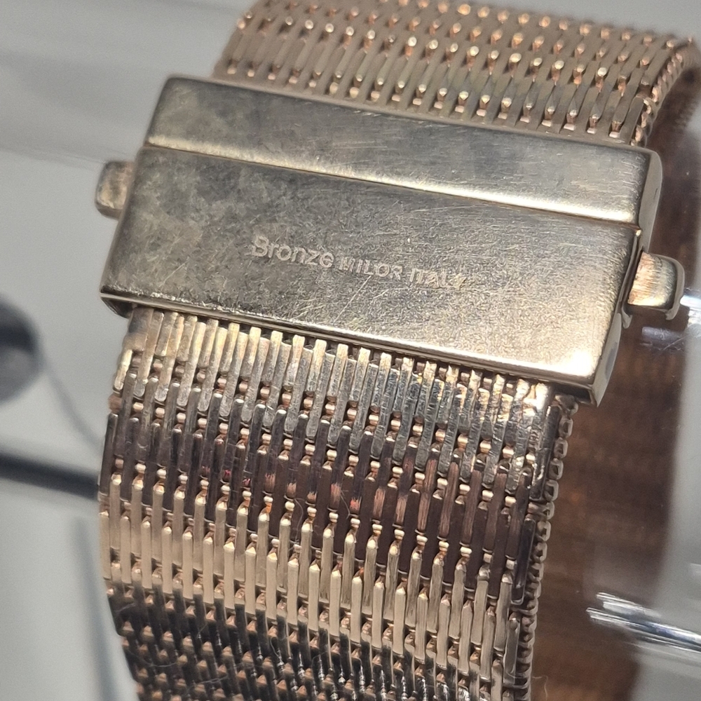 Bronzo Italia Large Bold Diamond Cut  Wide Riccio  Bracelet  Reversible - Picture 7 of 16